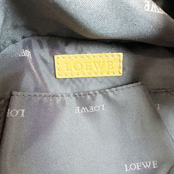 LOEWE Aire Bronze Gold Metallic Patent Leather Bag Medium Top Handle Crinkled - Picture 15 of 15